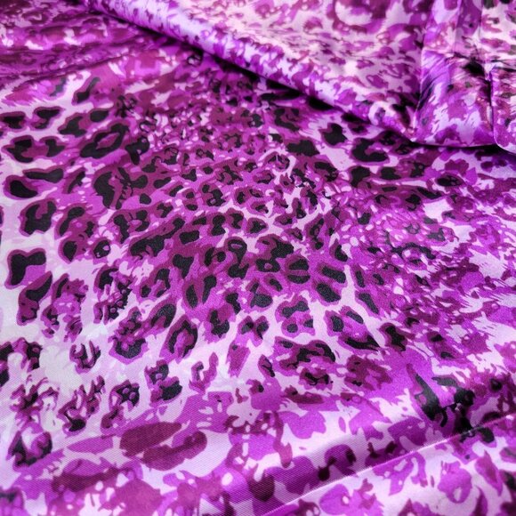 NEW Purple Black Animal Print Long Rectangular Scarf - Picture 4 of 7
